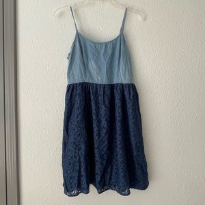 Mossimo Chambray/Lace Dress - L